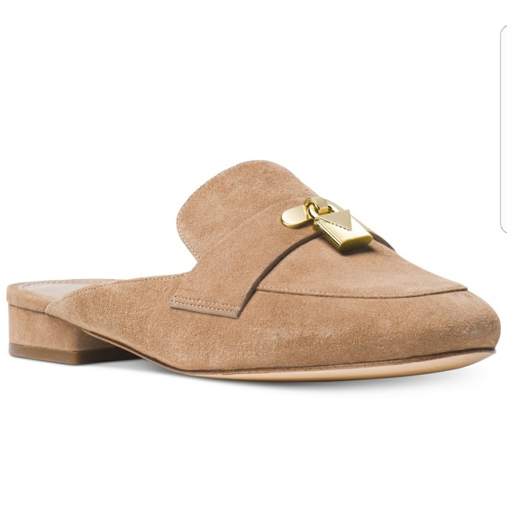 Michael kors mira slide on suede brown